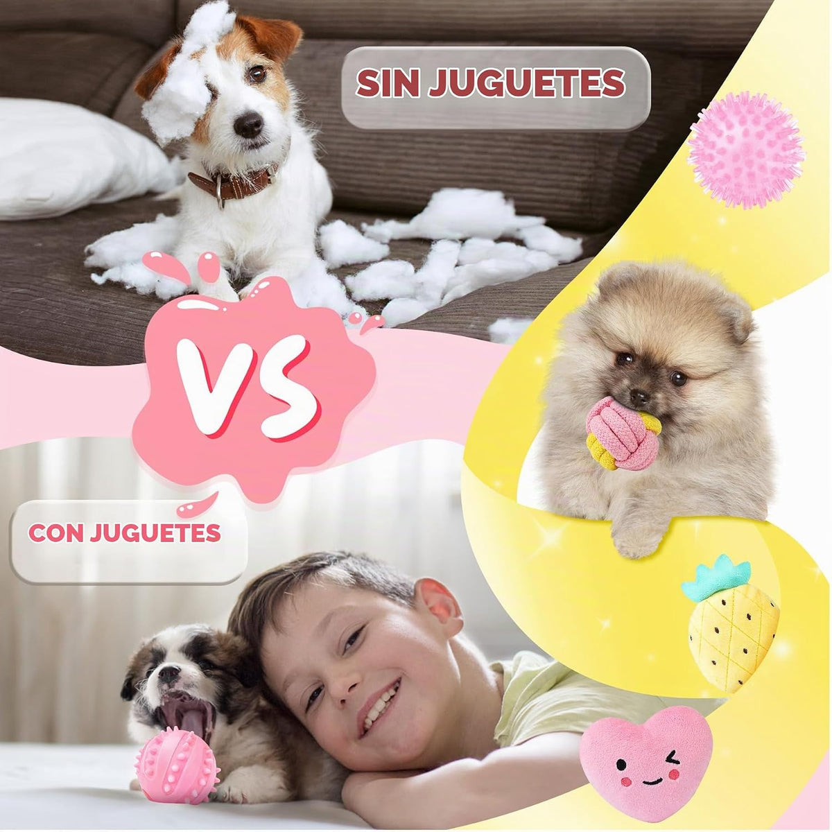 XIUGOAL Juguetes rosados \u200B\u200Bpara cachorros para la dentici...