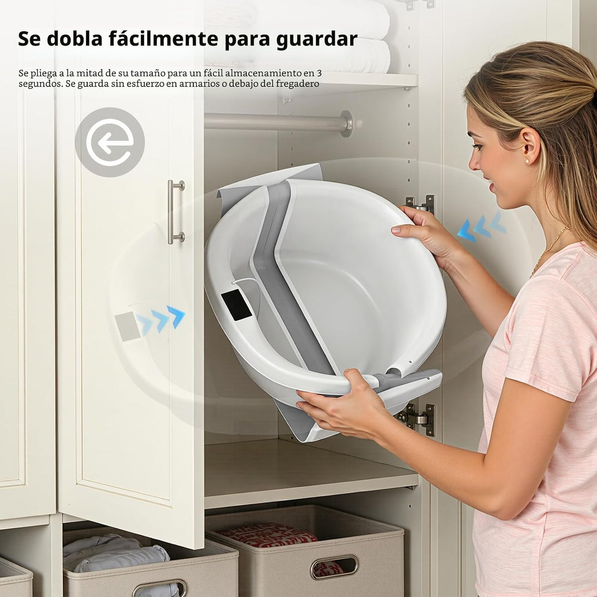 Bañera plegable para recién nacidos a niños pequeños de 0 a 36 mese...