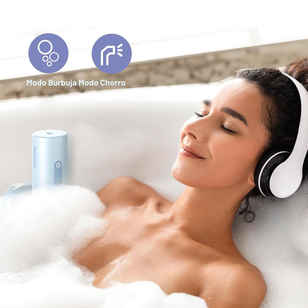 MOMFANN Spa de baño, modo de chorro de baño\/burbuja, accesorios de...