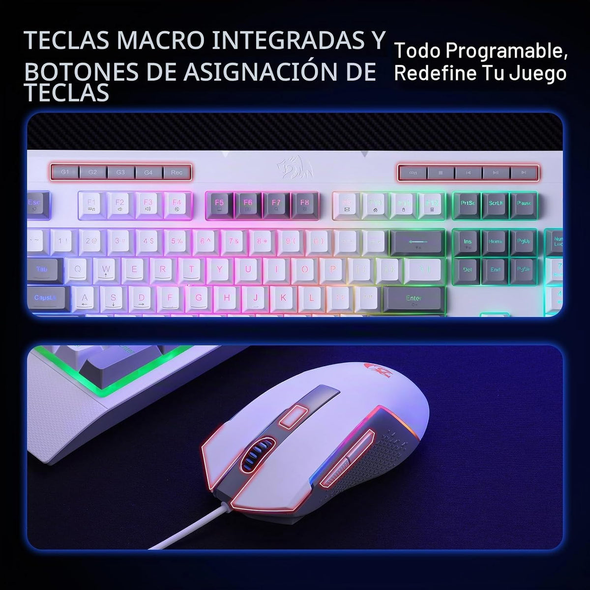 Redragon S151 Combo de Teclado y Mouse para Juegos, Teclado K525 co...