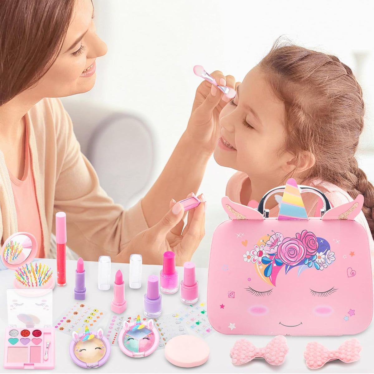 Kit de maquillaje lavable y no tóxico para niñas, juego de juguetes...