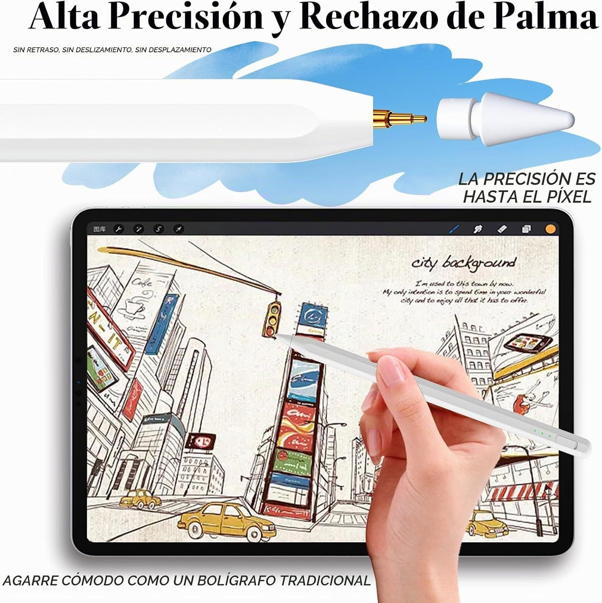 Pluma táctil para iPad 11 y 10.ª generación, carga 14 minutos más r...