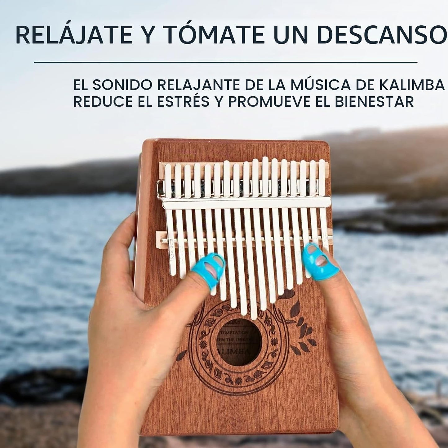 UNOKKI Kalimba - Piano de pulgar de 17 teclas, instrumento de caoba...