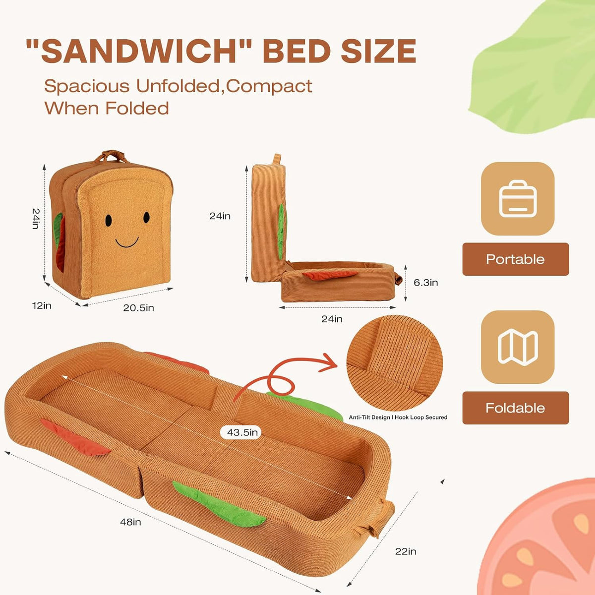 liftoza - Cama de viaje para niños pequeños, estilo sándwich, camas...