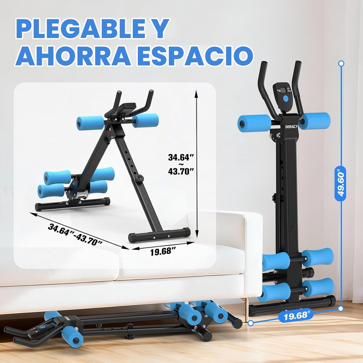 DERACY Máquina de entrenamiento abdominal ajustable para abdominale...