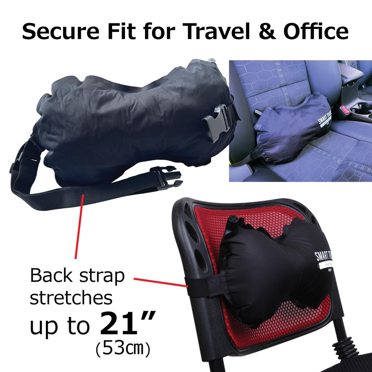 Almohada de viaje inflable de viaje SMART para asiento de avión | C...