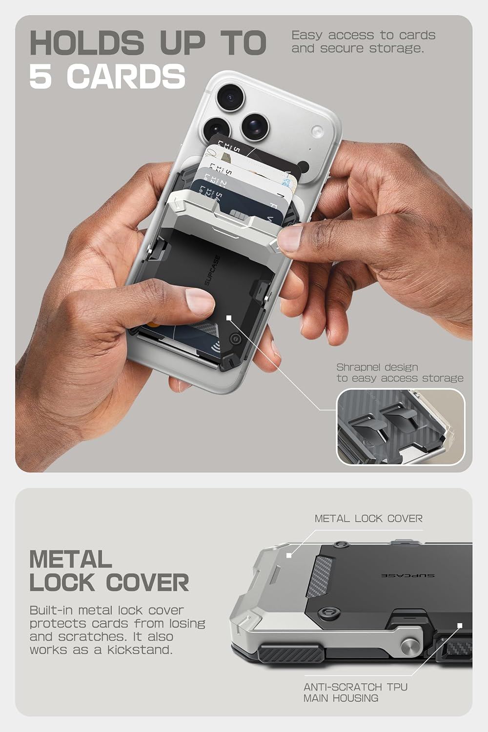 SUPCASE para cartera MagSafe con soporte, cartera magnética para ho...