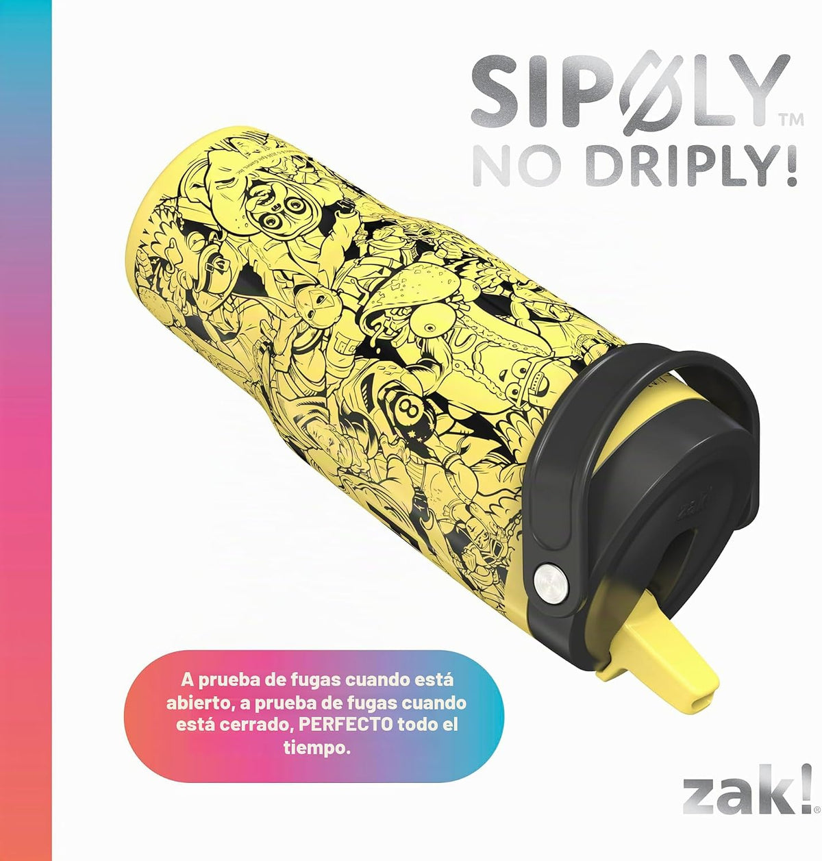 Zak Designs Fortnite Siply Sutton - Vaso para hidratación sobre la...