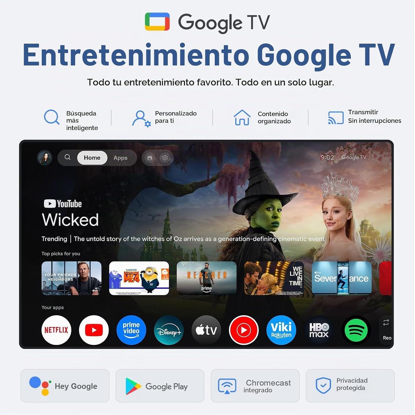 【Google TV y 3500ANSI y 4K】Proyector inteligente con WiFi y Bluetoo...