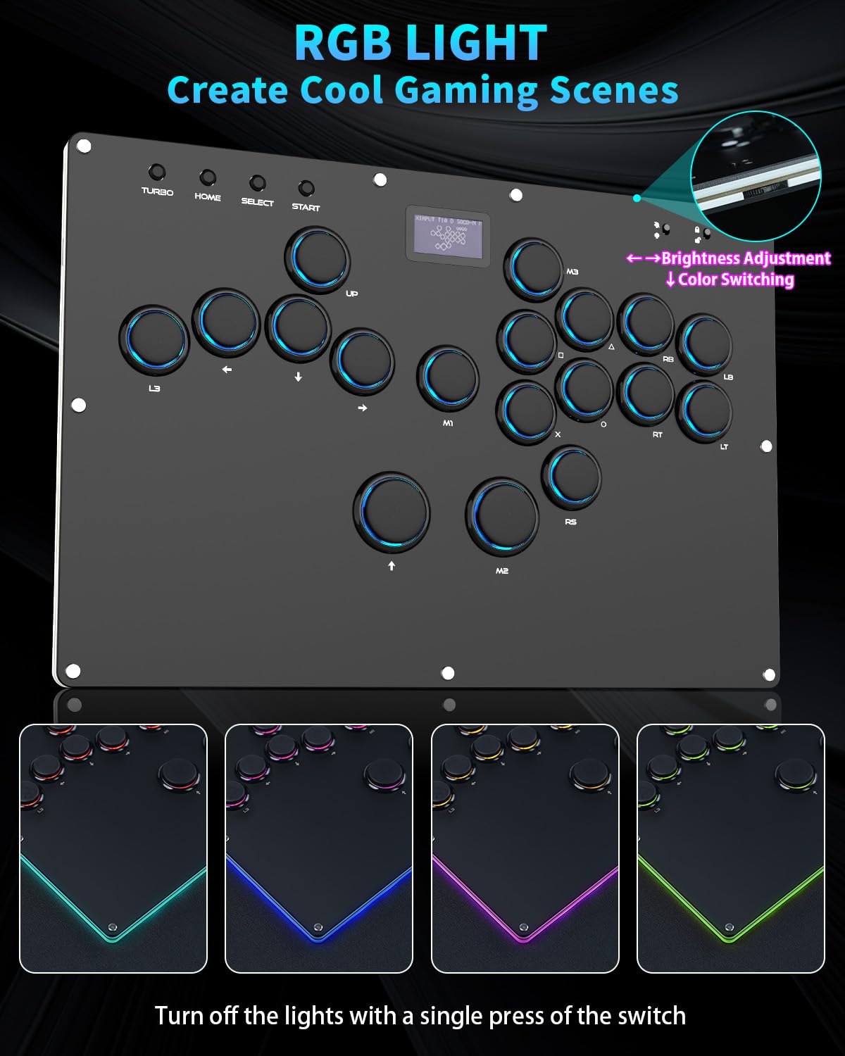 GuileKeys GK-18 Arcade Stick sin palanca, controlador de lucha con...
