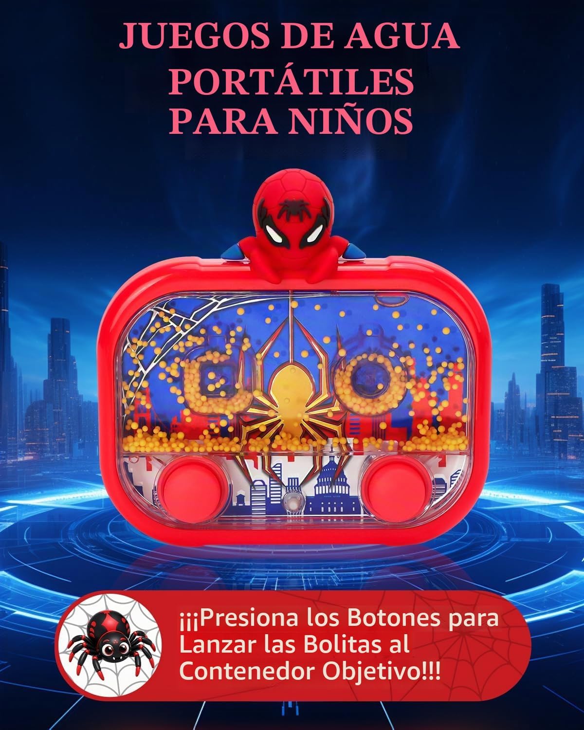 Givzan Juego de agua de mano con luz - Juguete de bola de agua para...