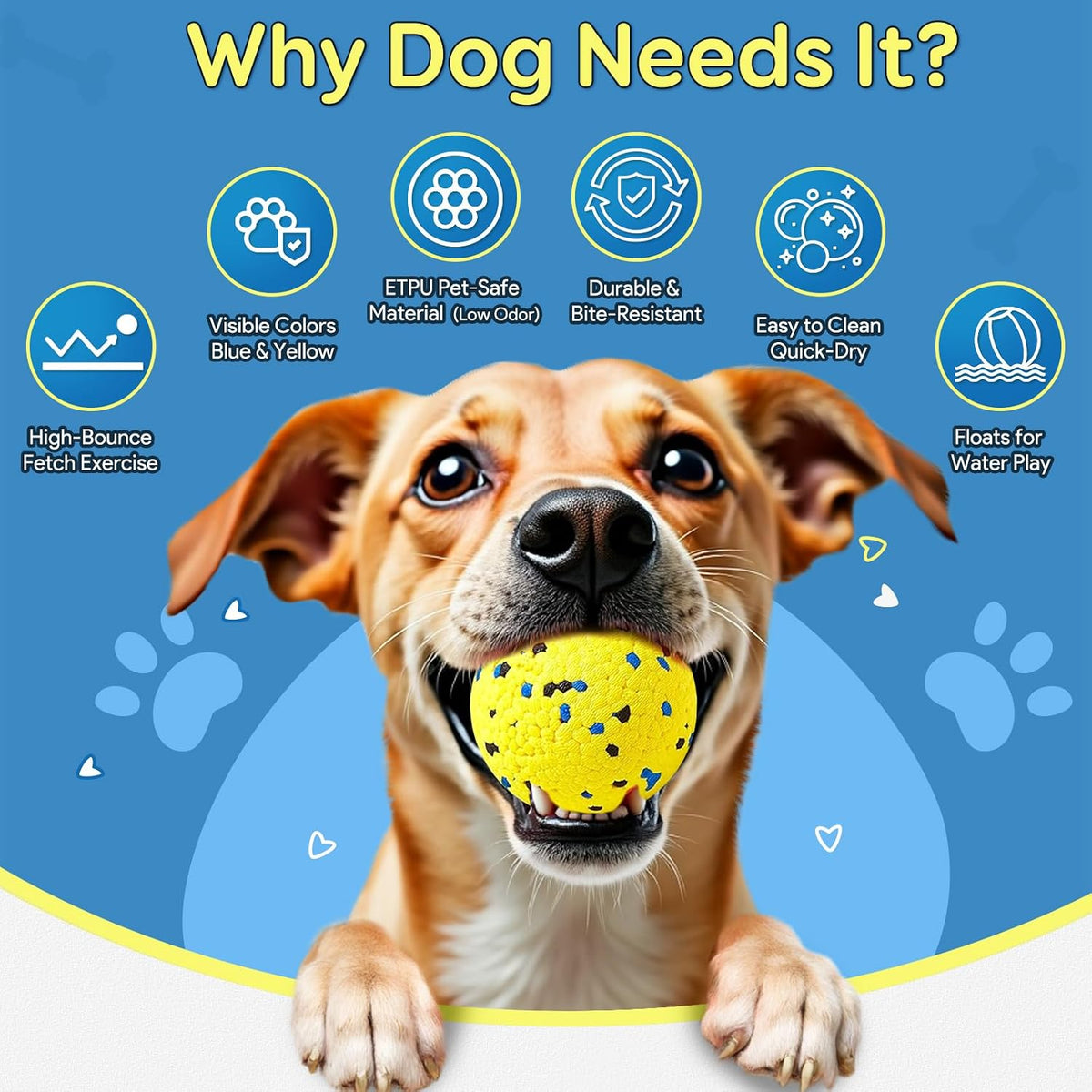 Kimee Pelotas de Tenis para Perros Juguetes para Perros para Mastic...