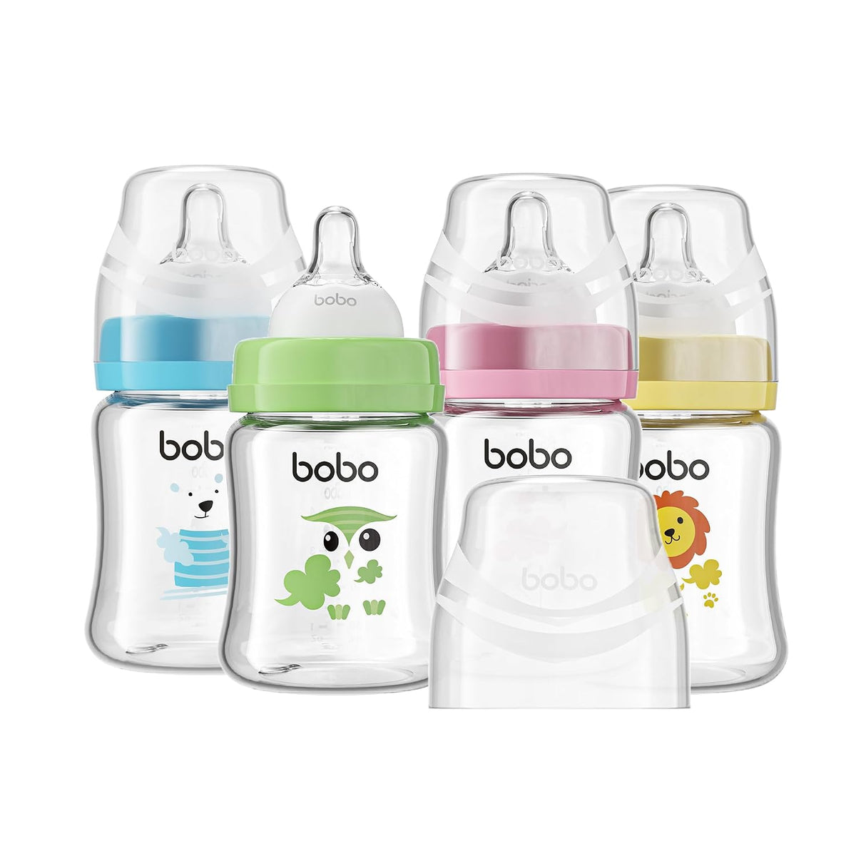 YOHKOH Biberones de vidrio para bebé con tetina de flujo lento, bib...