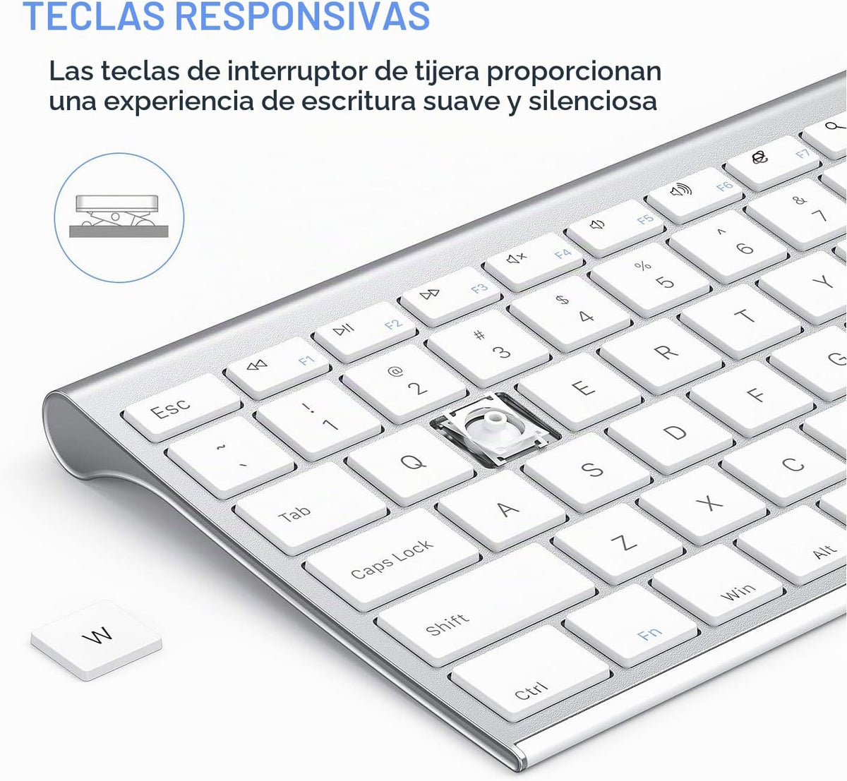 Combo de teclado y mouse inalámbricos, Vssoplor 2.4GHz recargable,...