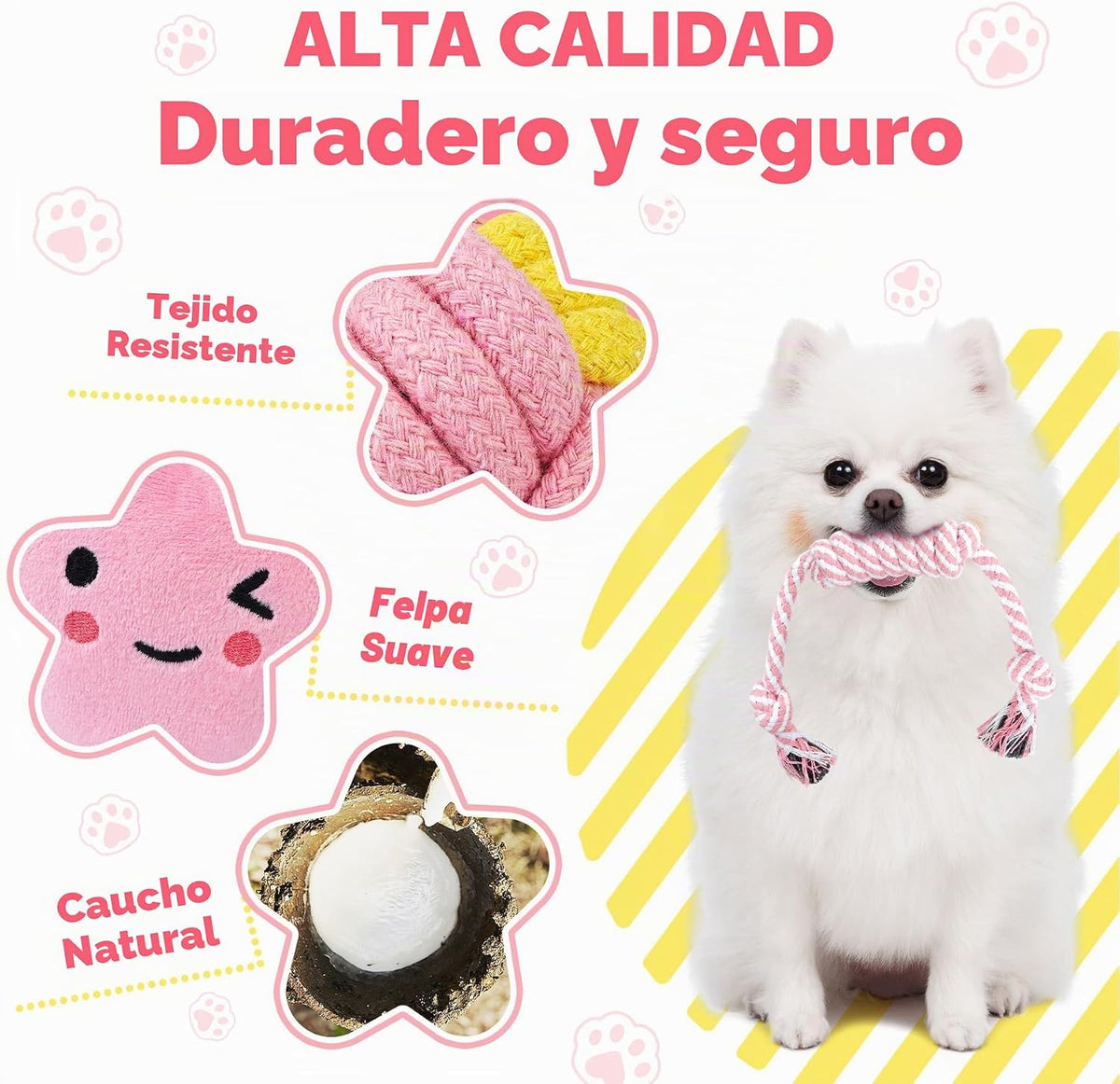XIUGOAL Juguetes rosados para cachorros para el aburrimiento, paque...