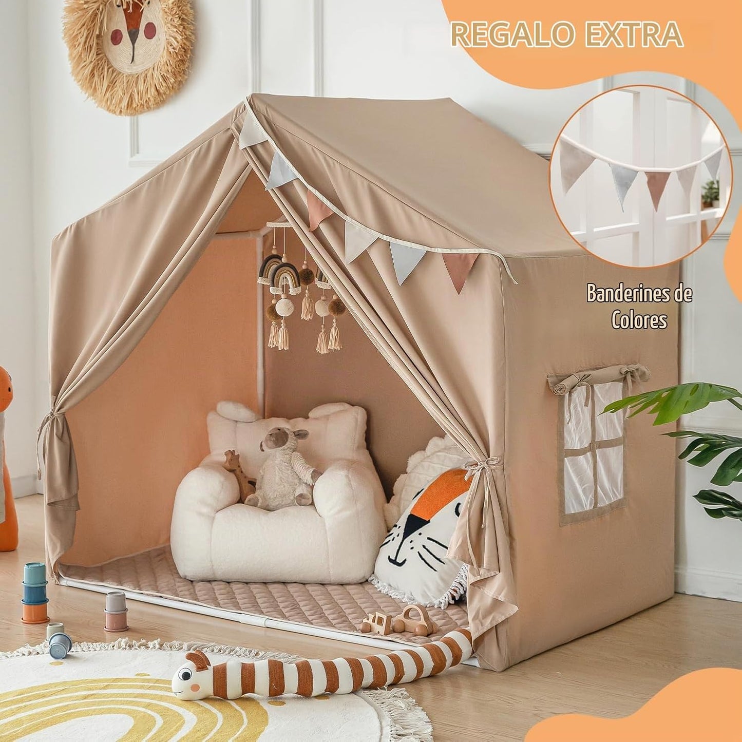 Razee Tienda de campaña de interior para niños con alfombra, tienda...