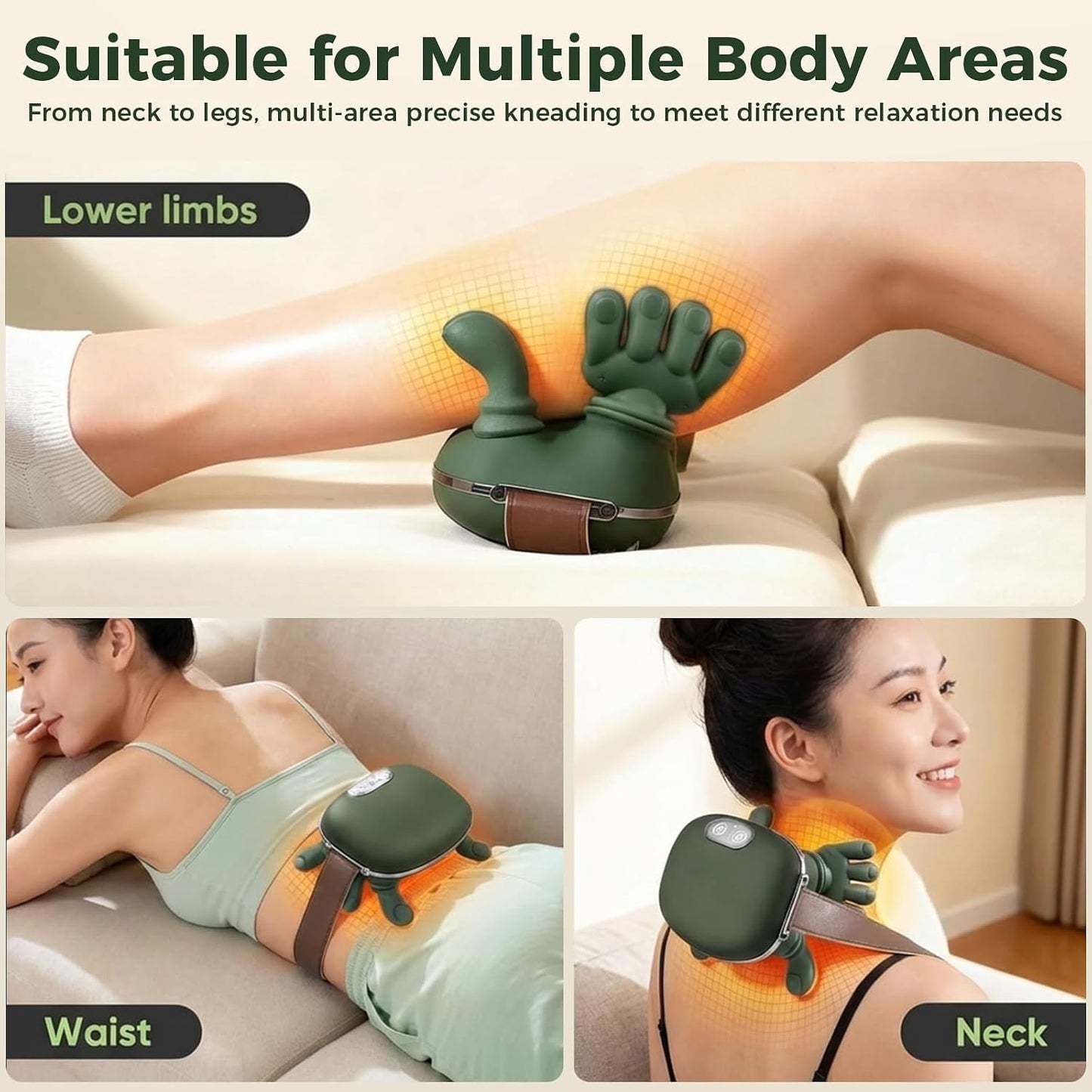 KppeX Nuevo modelo de almohada masajeadora de cuello con calor para...