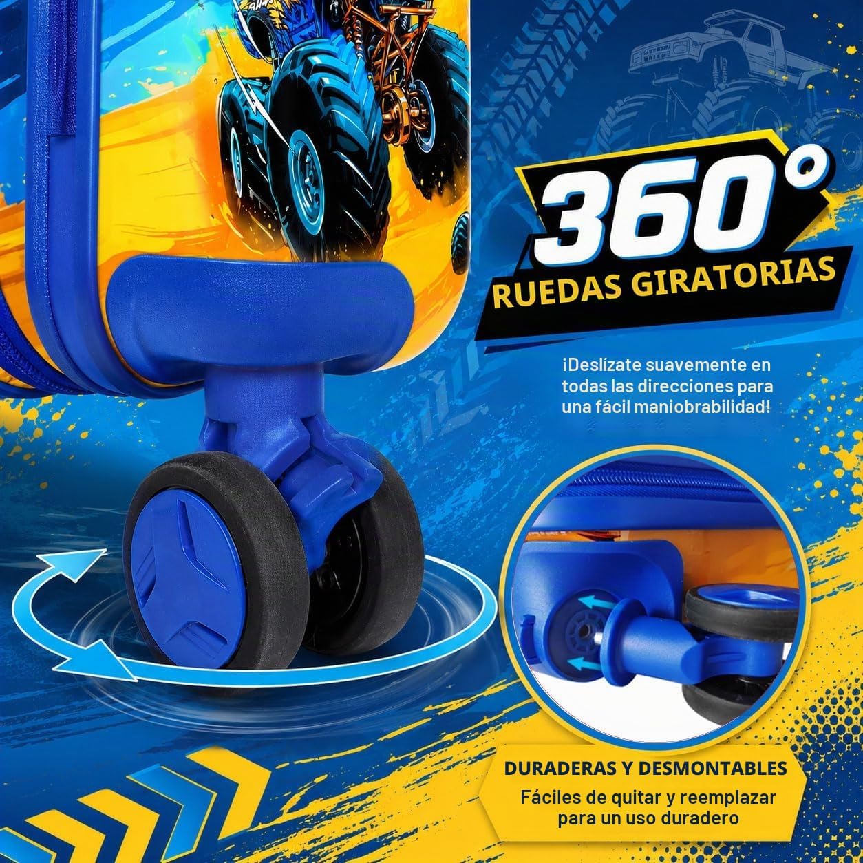 Juego de 5 maletas para niños, aprobado por la aerolínea, con rueda...