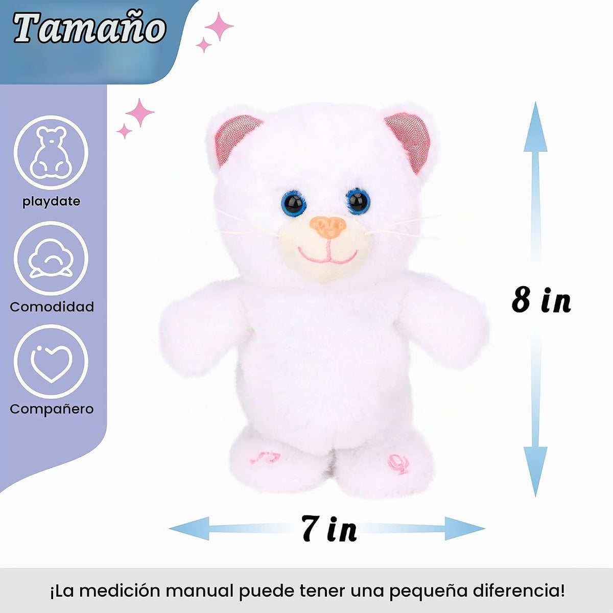 Hopearl Gatito parlante que canta, repite lo que dices caminando, j...