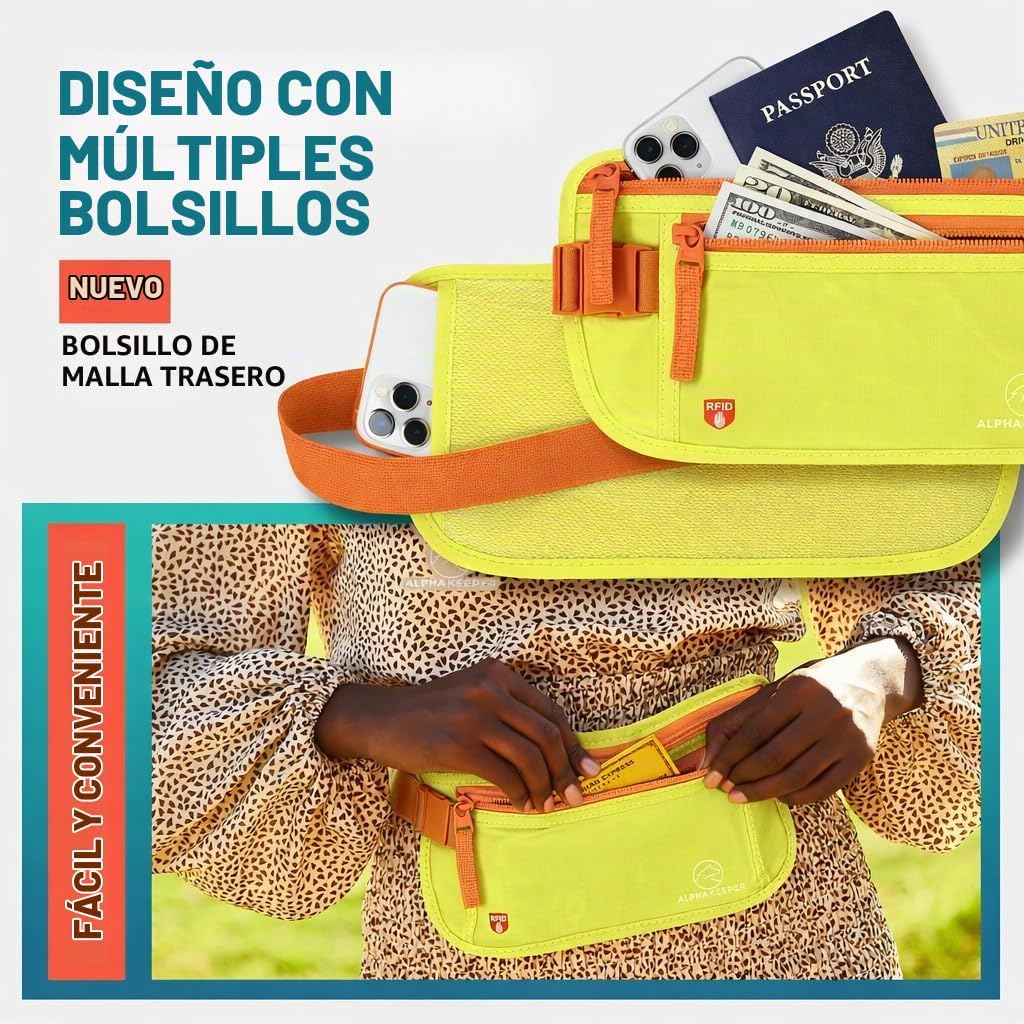 Alpha Keeper Cinturón de dinero para viajes oculto debajo de la rop...