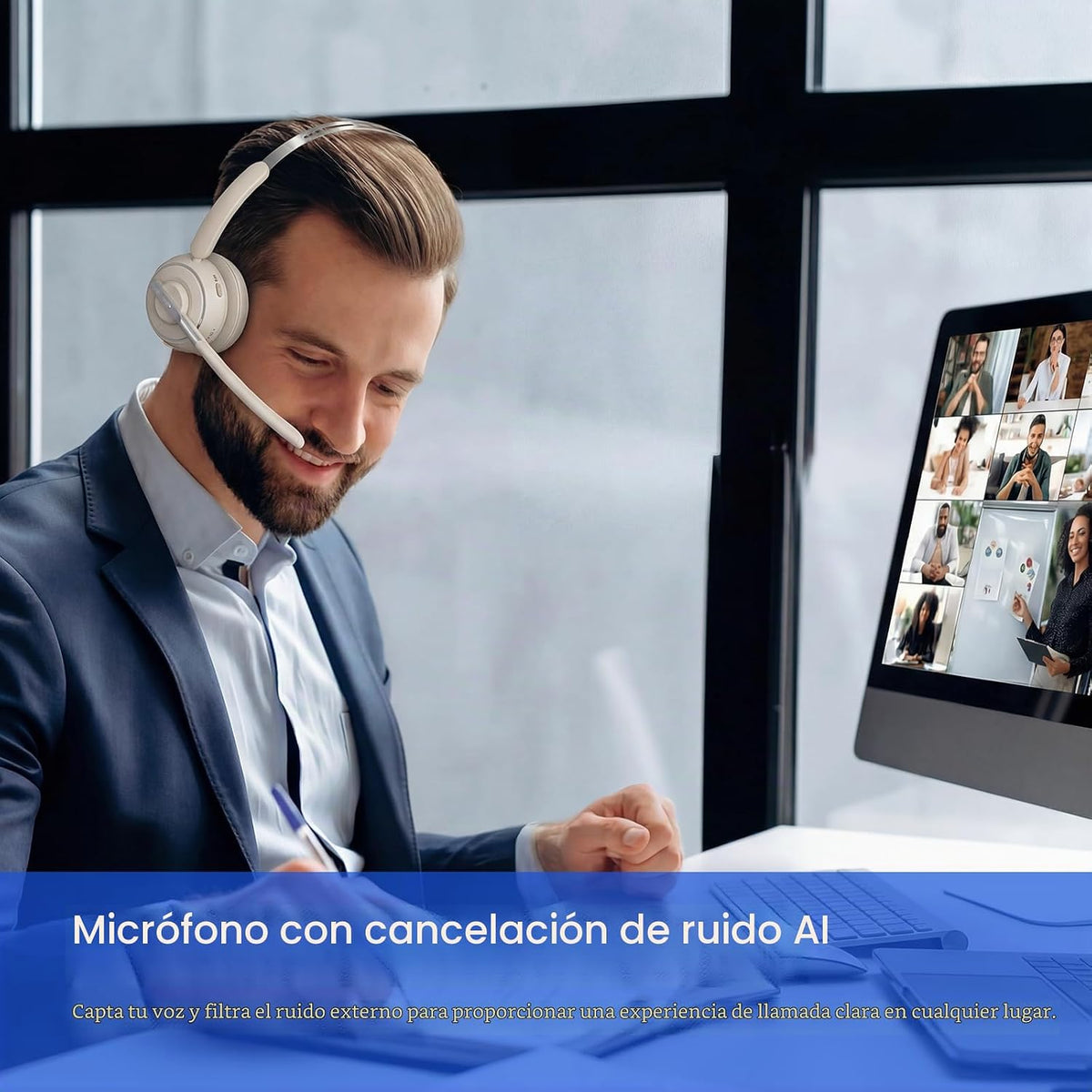 Auriculares Bluetooth, auriculares inalámbricos con micrófono para...