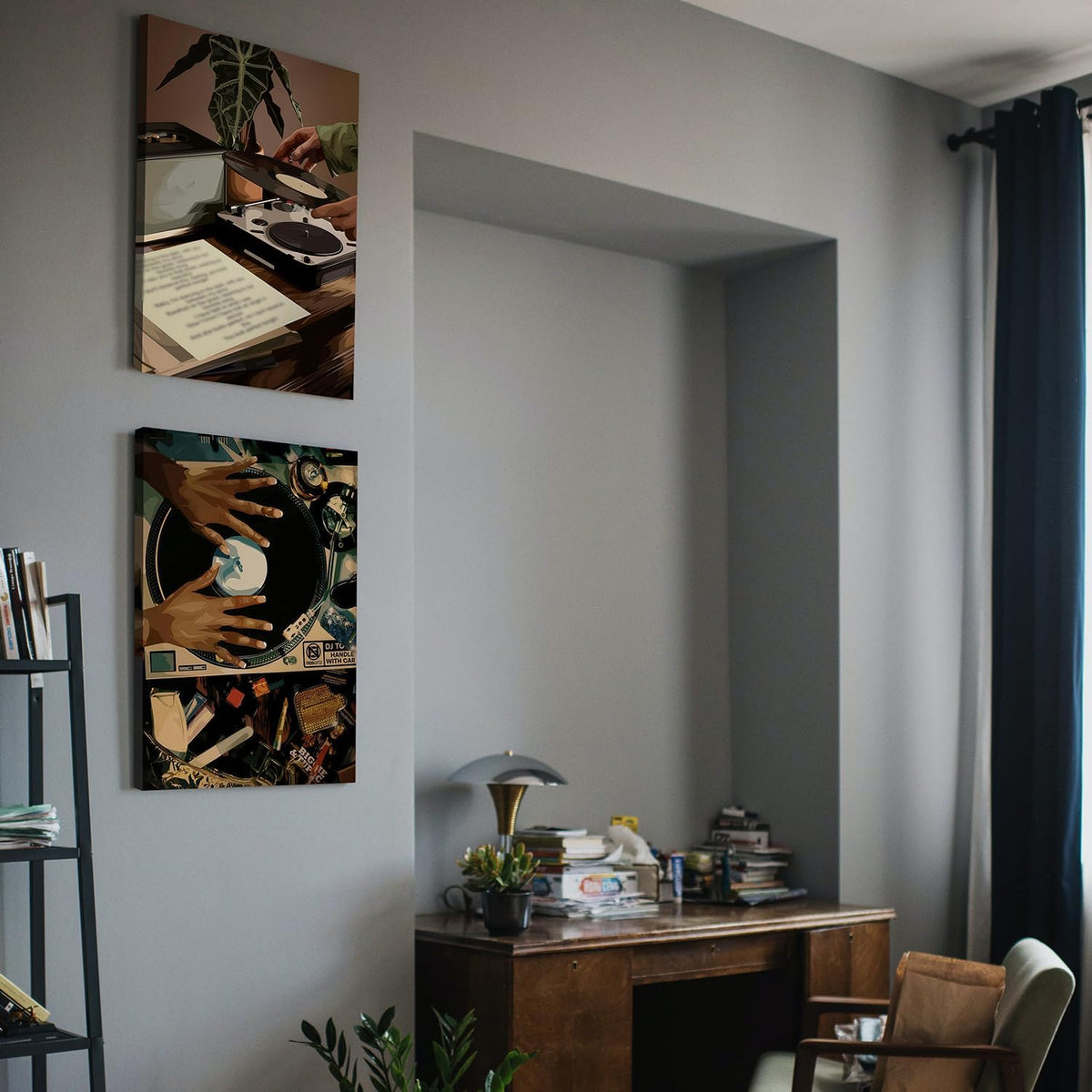 YFvrPt Arte de pared de niña negra, impresiones modernas de pintura...