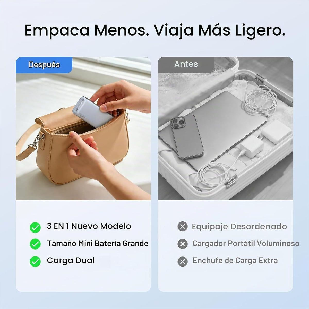 EF ECOFLOW Rapid - Cargador portátil 3 en 1 de 45 W con enchufe de...