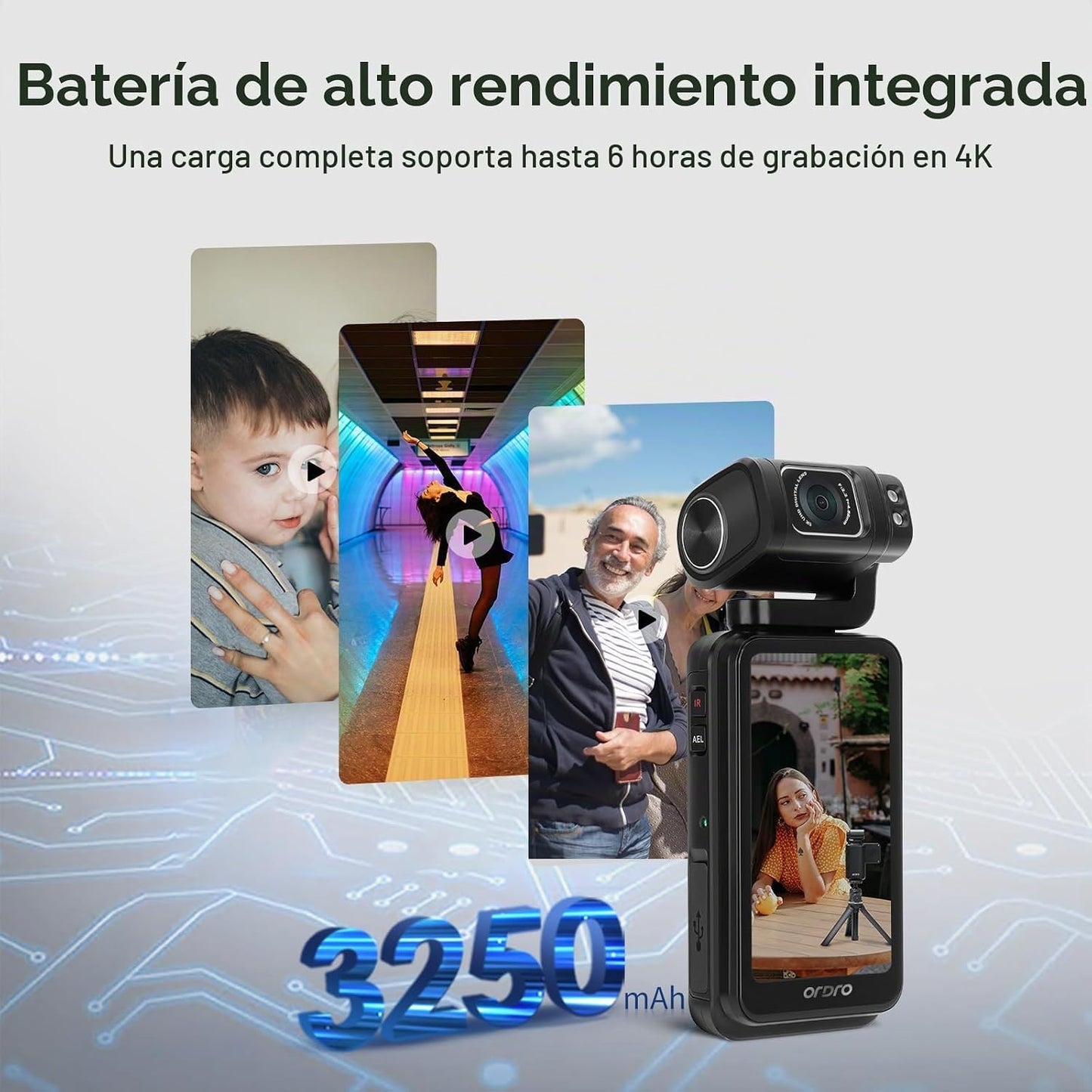 ORDRO Videocámara de video 5K, cámara digital portátil M3 48MP UHD...