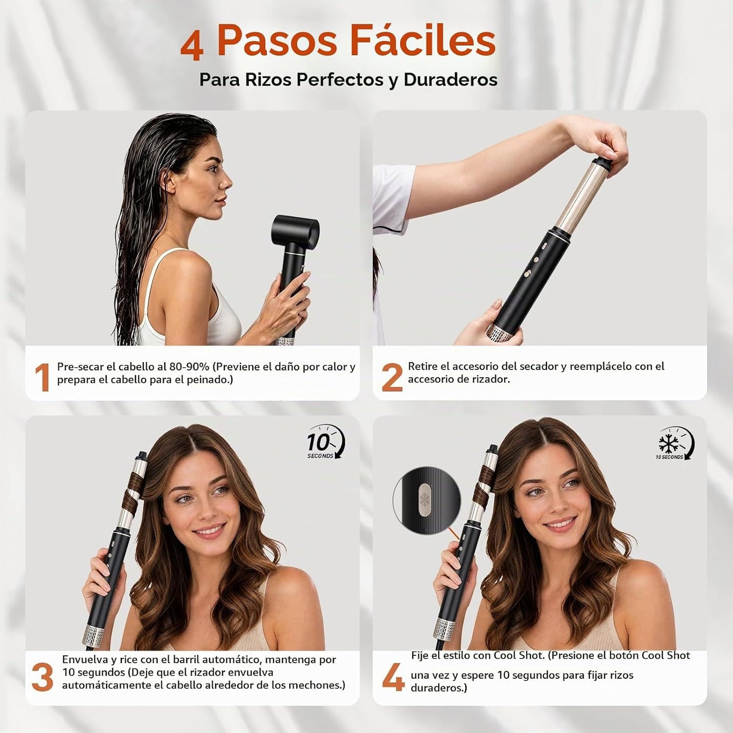 Mythsight StyleVibe - Moldeador de aire 6 en 1 con secador de pelo...