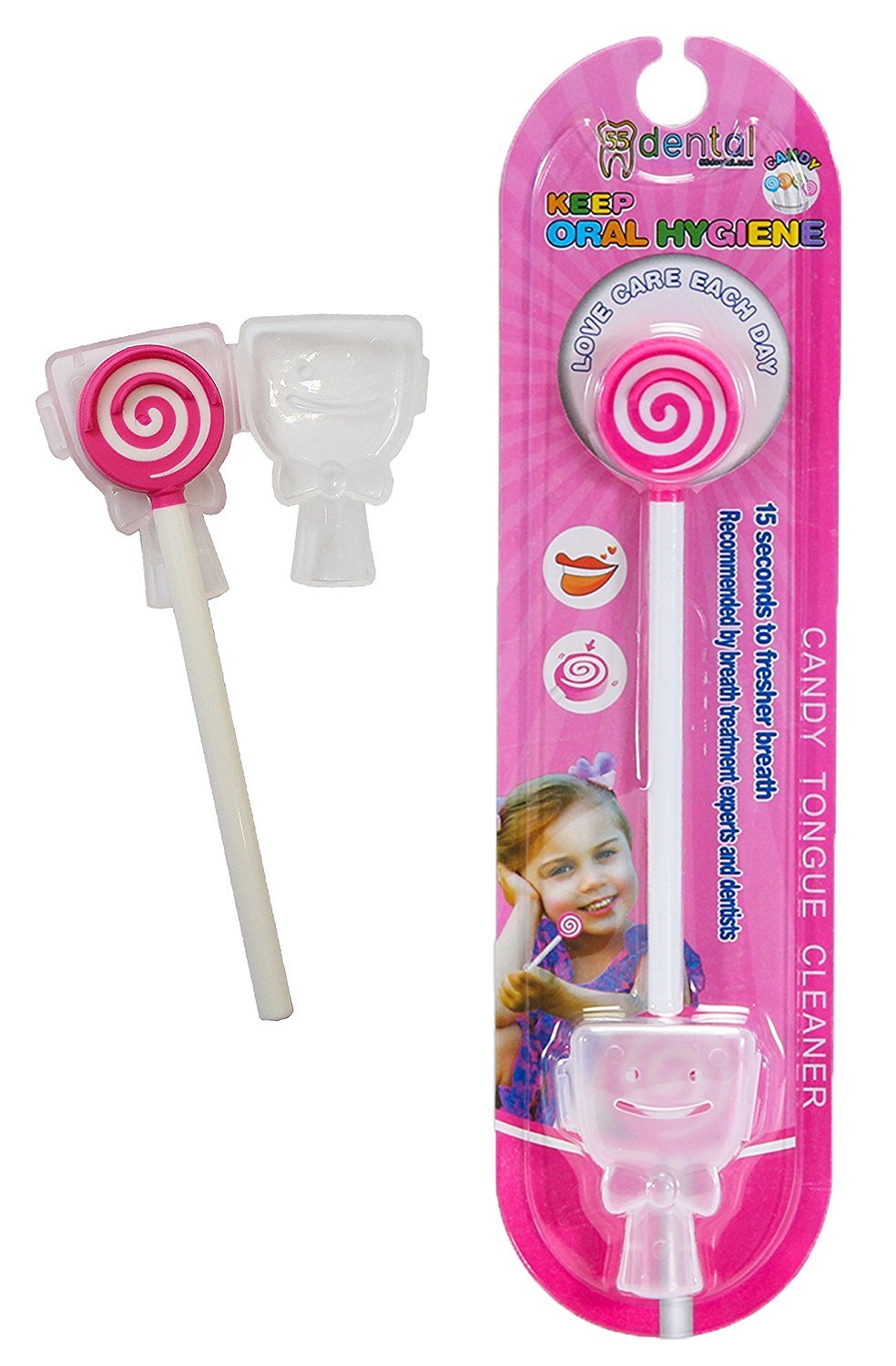 55Dental - Juego de raspador o limpiador de lengua para niños, rasp...