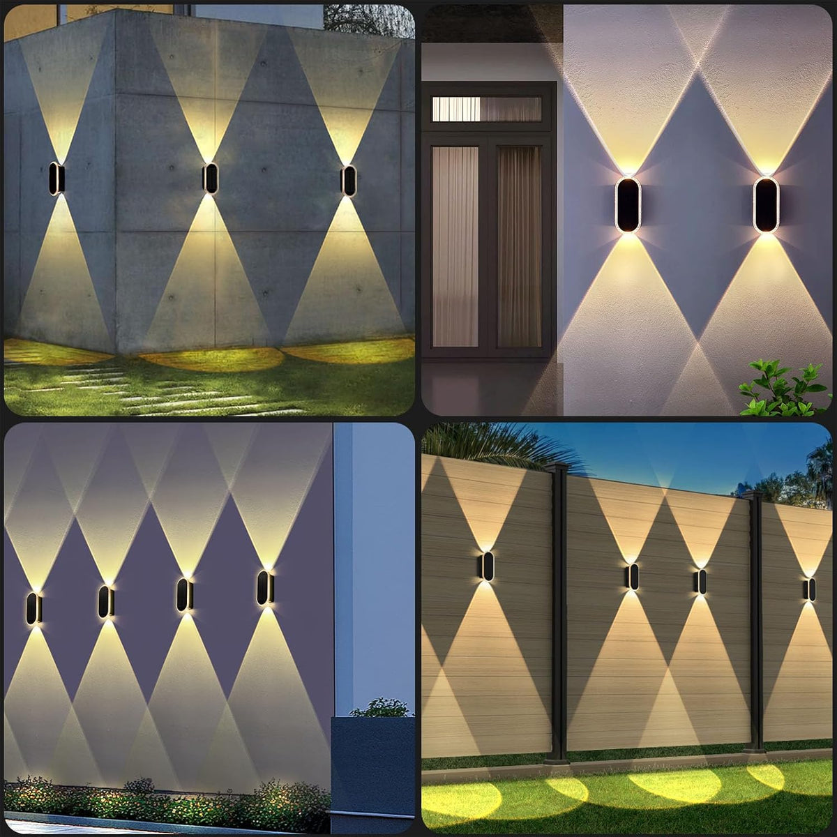 Luces solares de valla al aire libre - 3000\/4000\/6000K 3 modos, l...