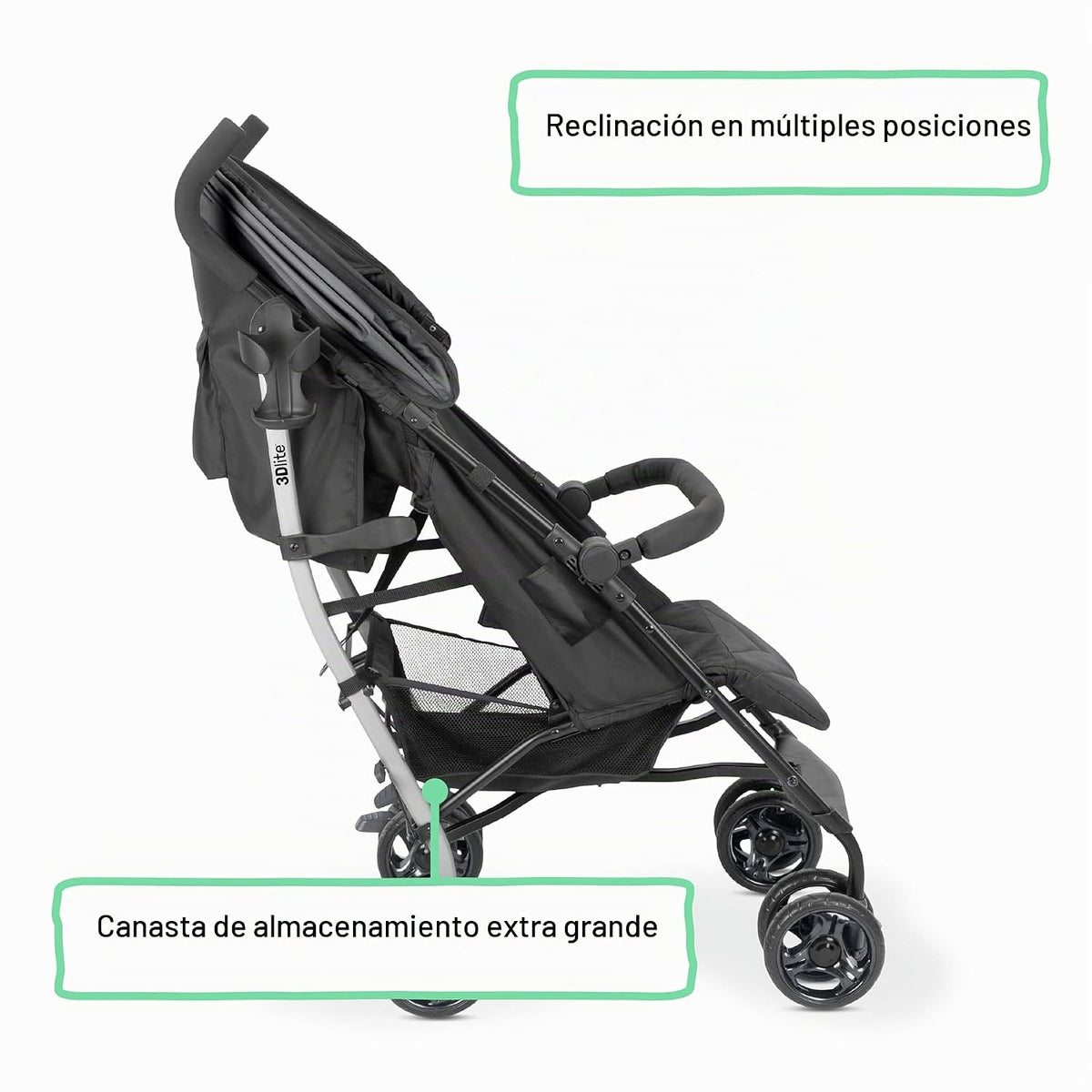 Ingenuity 3Dlite Jewel Convenience - Cochecito plegable ligero con...