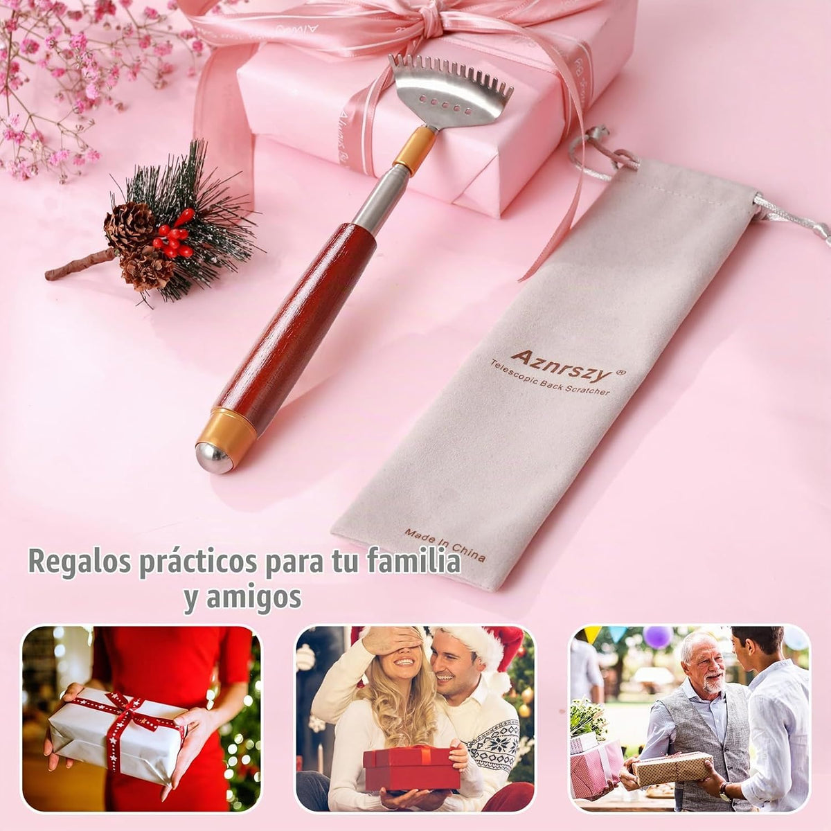 Aznrszy Rascadores de espalda, paquete de 2 rascadores para mujeres...