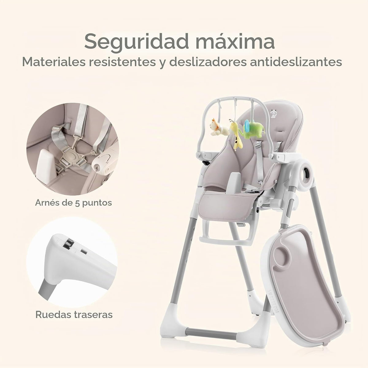 Sweety Fox Silla alta para bebé ajustable a 7 alturas diferentes -...