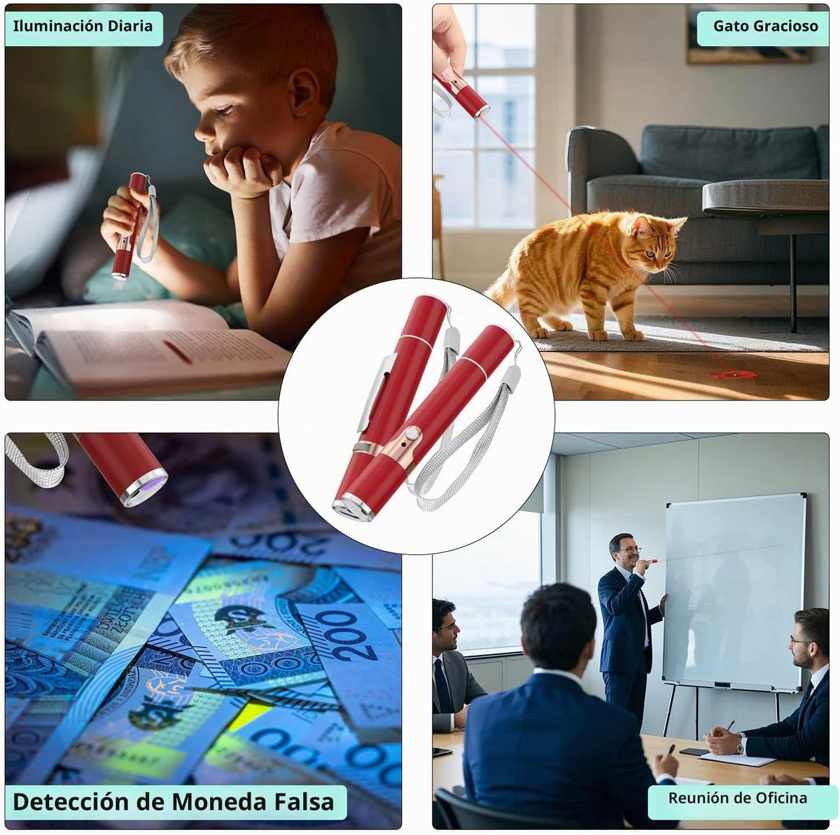 TBTeek Juguetes para gatos, con caja de metal, 2 piezas, recargable...