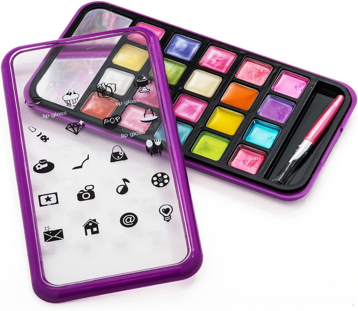 JA-RU - Maquillaje de colores de juguete para niñas, en estuche con...