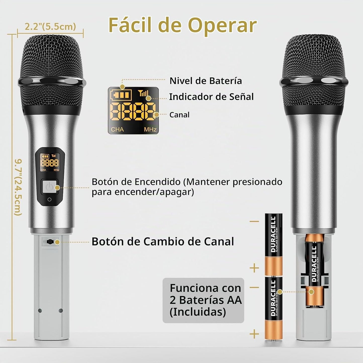 TONOR - Sistema de micrófonos inalámbricos, micrófono inalámbrico U...