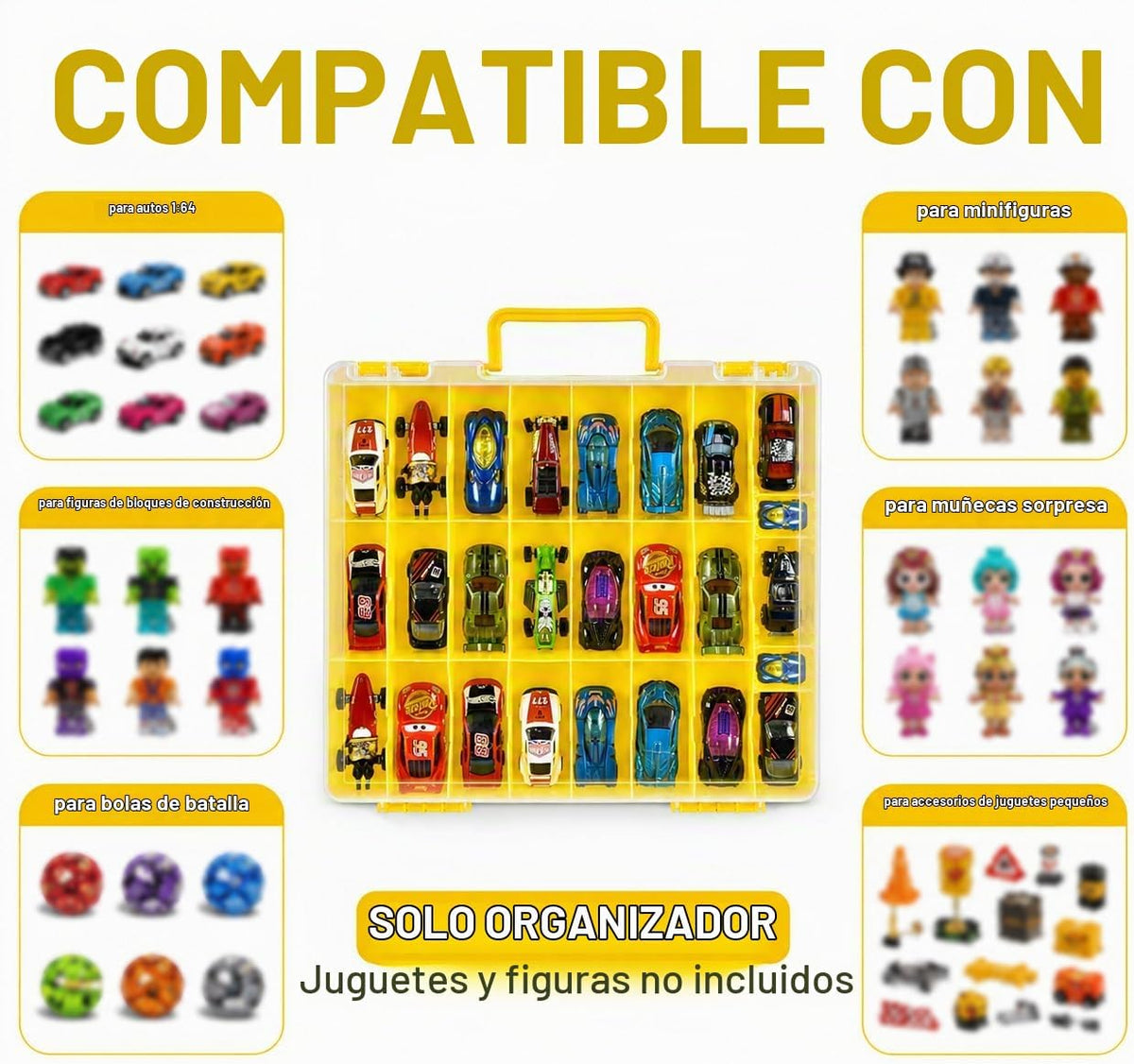 Estuche organizador de almacenamiento de juguetes compatible con au...
