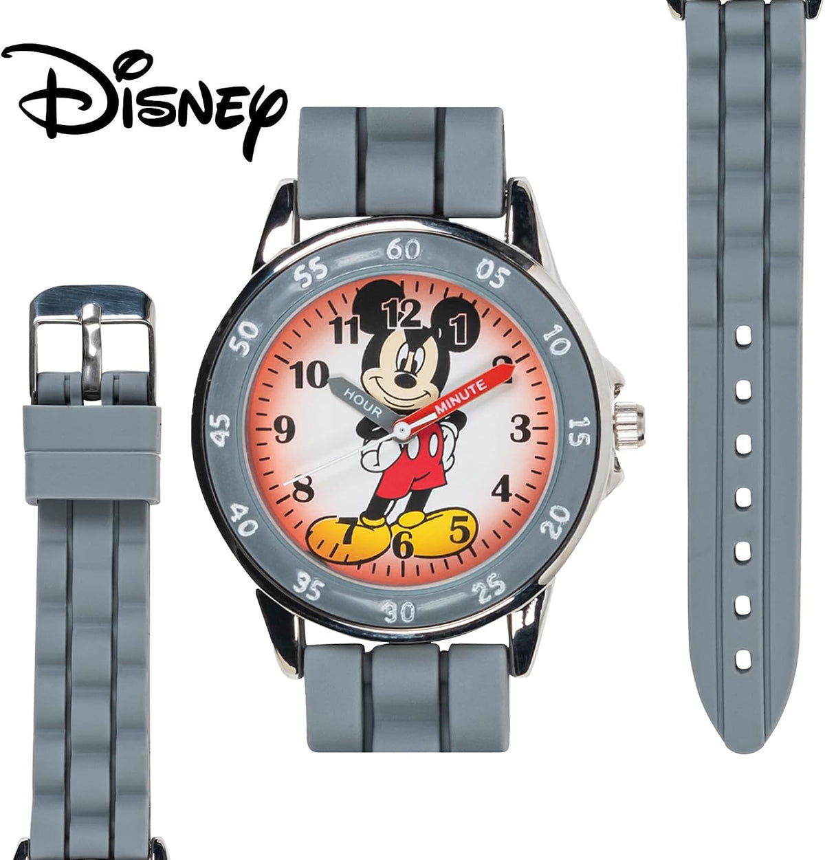 Reloj analógico para niños Mickey Mouse de Accutime, esfera de fáci...
