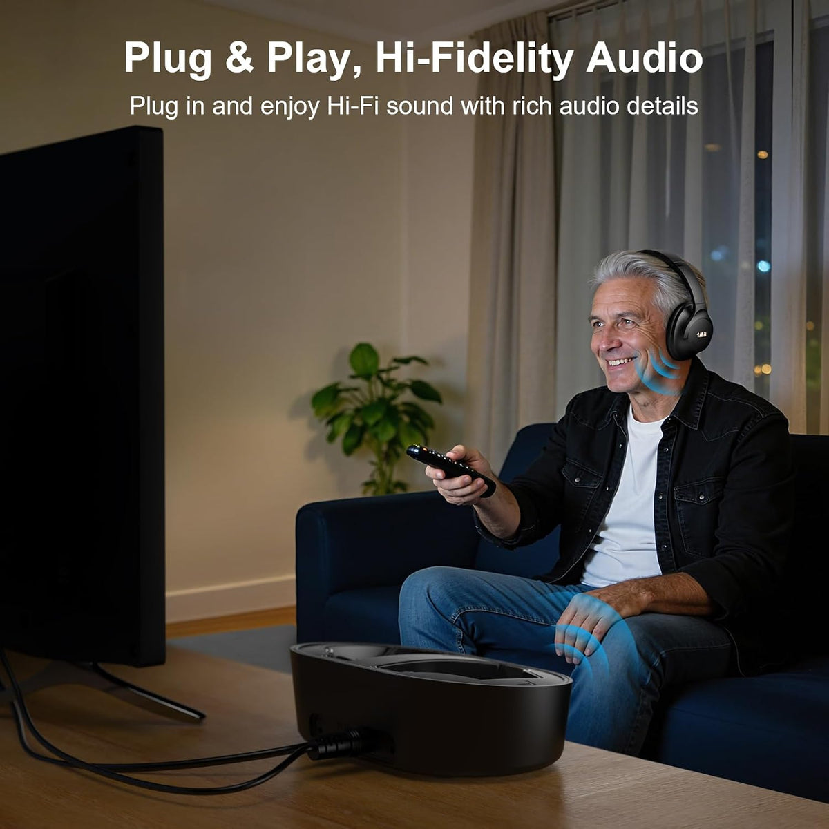 1Mii ClearLinkTV H3 - Auriculares inalámbricos para ver televisión...
