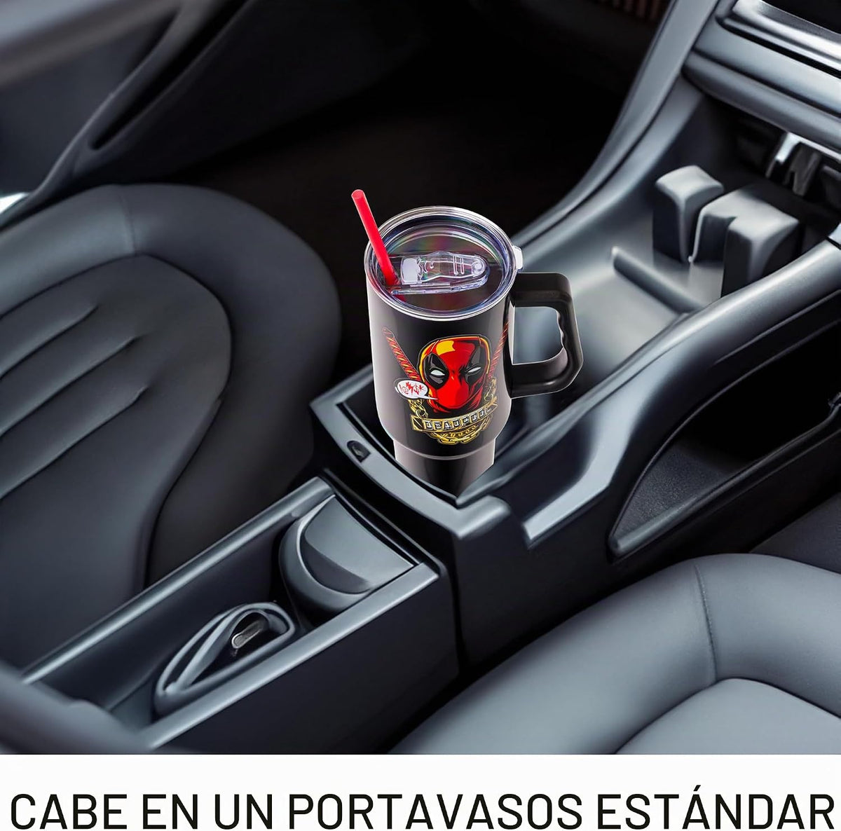 Silver Buffalo Marvel Deadpool, vaso de acero inoxidable, 40 onzas...