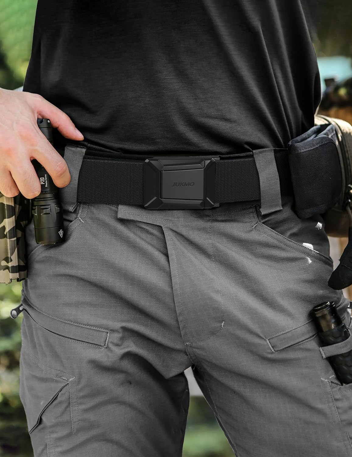 JUKMO - Cinturón táctico elástico para hombres, cinturón rigger mil...