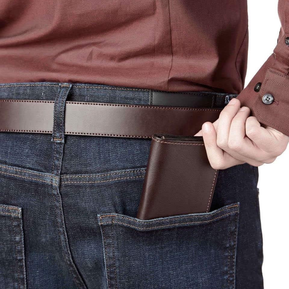 Bullhide Belts Cartera triple de cuero con brida de plena flor Marr...