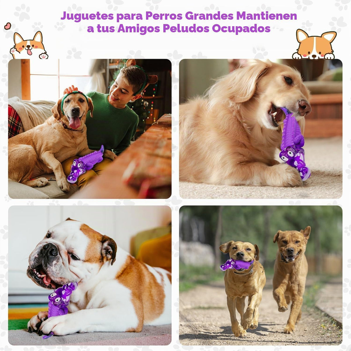 Fuufome Juguetes masticables para perros para masticadores agresivo...