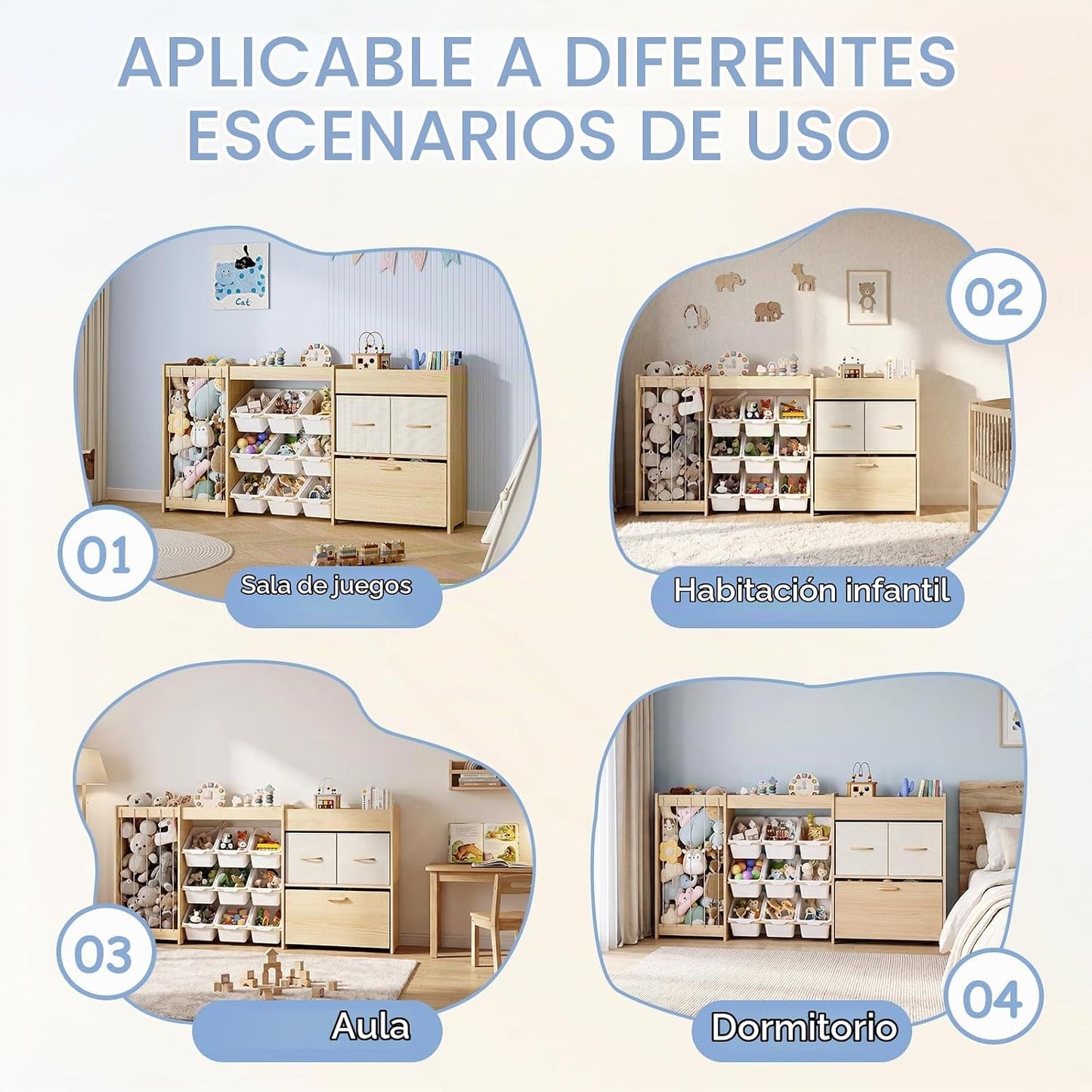 EXPERLAM Organizador de almacenamiento de juguetes extra grande tod...