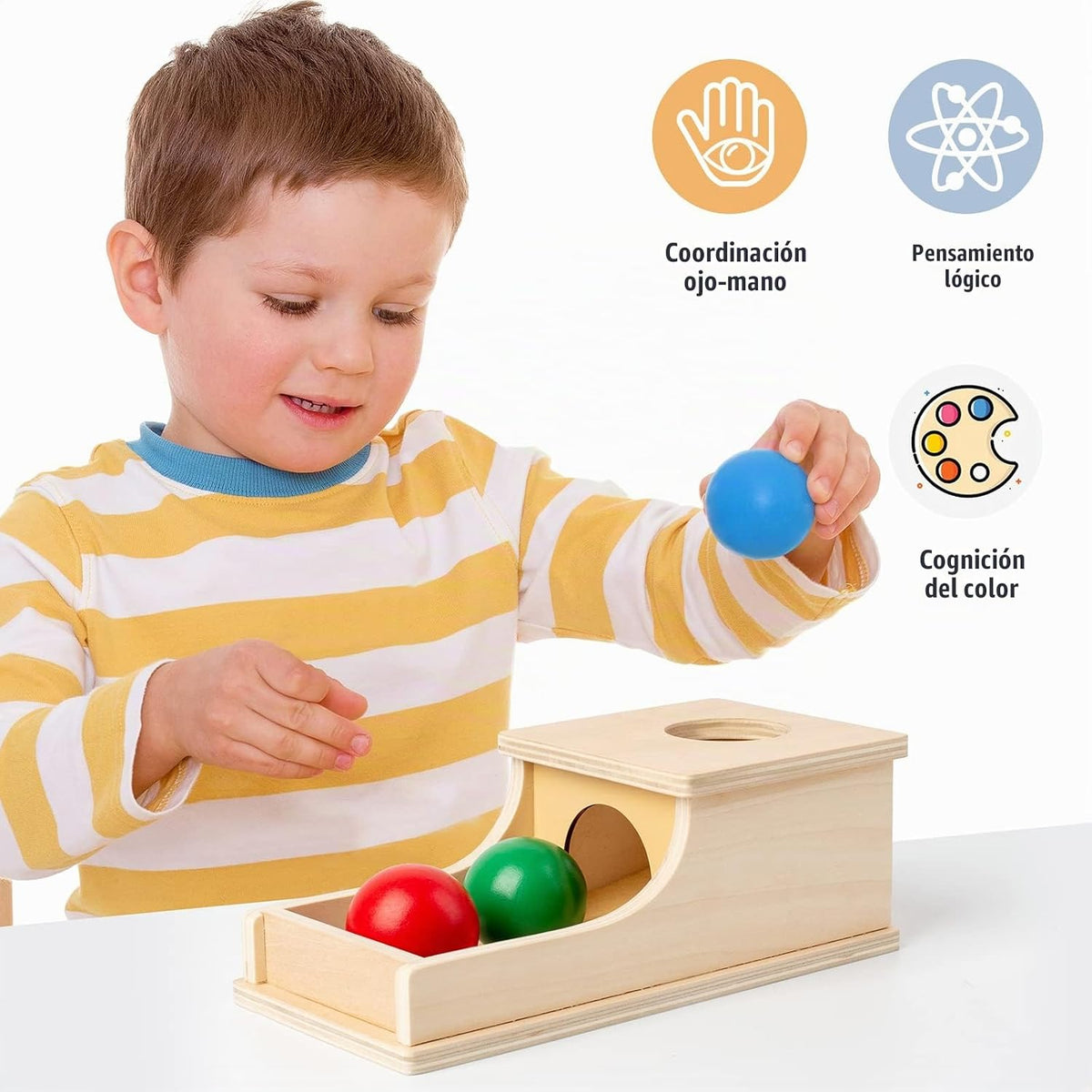 Busy edition Montessori Toys Caja de objetos de permanencia con son...