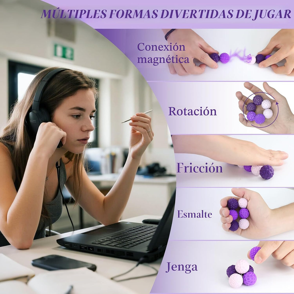 Bolas Magnéticas de Silicona, Juguetes para Personas Inquietas para...