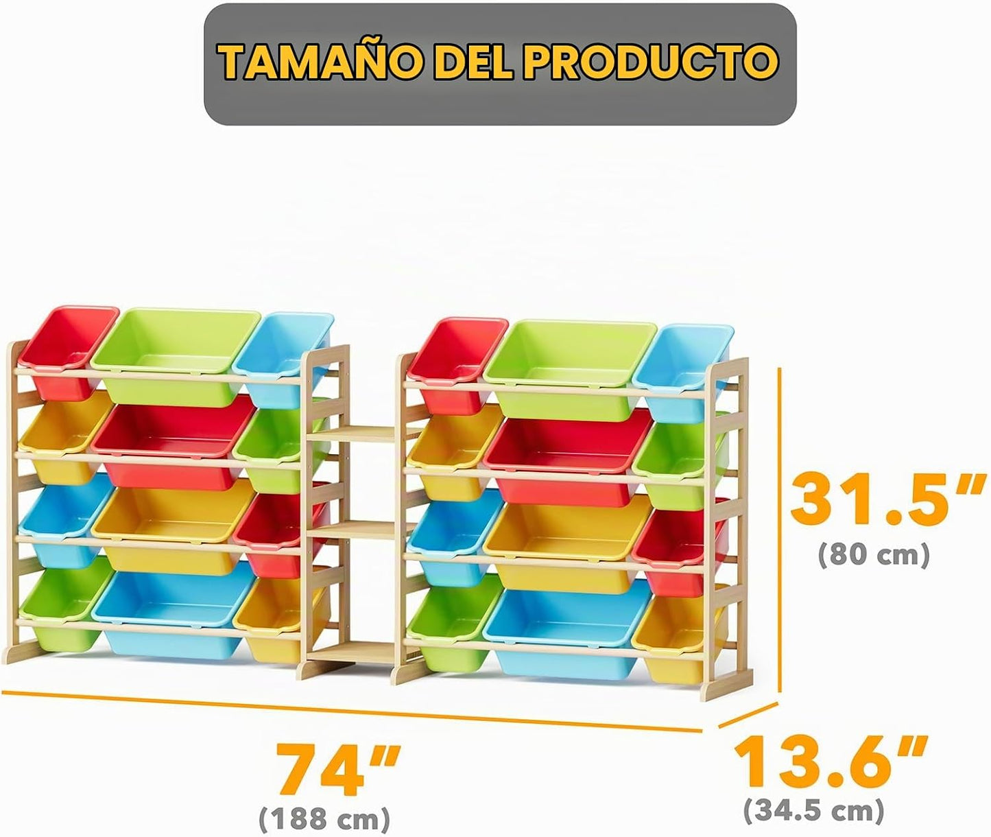 SpaceAid Organizador grande de almacenamiento de juguetes con 24 co...