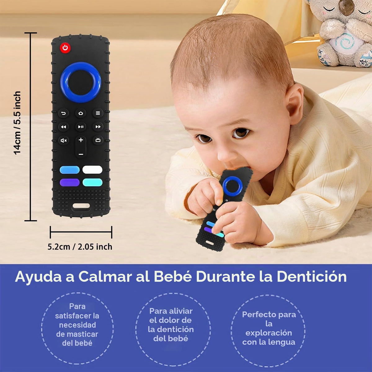 ROBBEAR Juguetes de dentición para bebés, mordedor de silicona de g...