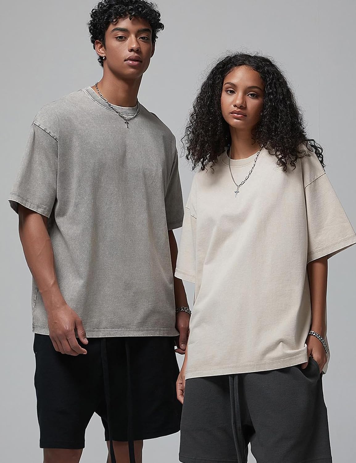 Arssm Paquete de 3 camisetas de gran tamaño para hombre, estilo vin...